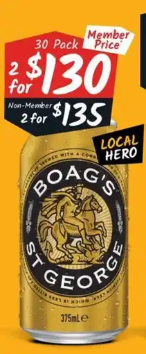 Cellarbrations Boag's St George offer