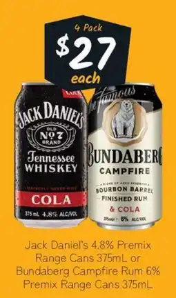 Cellarbrations Jack Daniel's Tennessee Whiskey Cola offer