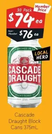 Cellarbrations Cascade Draught Cans offer
