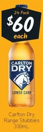Cellarbrations Carlton Dry Range Stubbies offer