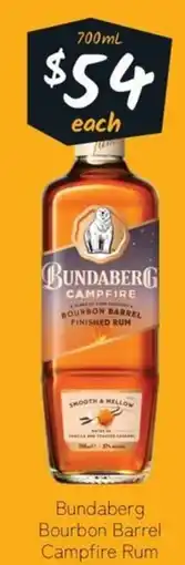Cellarbrations Bundaberg Bourbon Barrel Campfire Rum offer