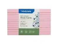 Officeworks Studymate Study Cards Ruled 127 x 76mm Pink 25 Pack offer
