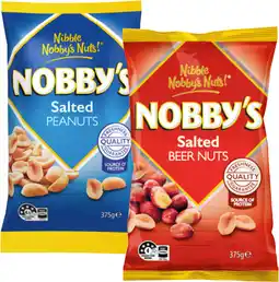 IGA Nobby’s Peanuts or Beer Nuts 375g Selected Varieties offer