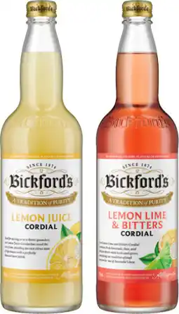 IGA Bickford’s Cordial Selected Varieties offer