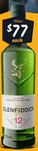 Cellarbrations Glenfiddich 12 Year Old Single Malt Scotch Whisky offer