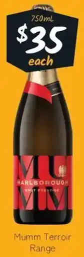 Cellarbrations Mumm Terroir Range offer