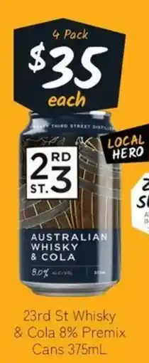 Cellarbrations 23rd St Whisky & Cola 8% Premix Cans offer