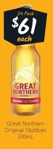 Cellarbrations Great Northern Original Stubbies offer