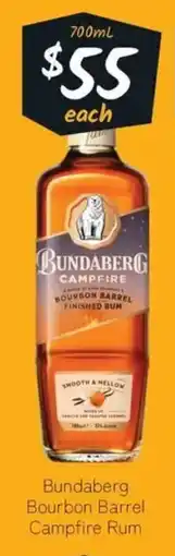 Cellarbrations Bundaberg Bourbon Barrel Campfire Rum offer