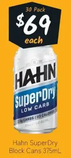 Cellarbrations Hahn SuperDry Block Cans offer