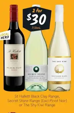 Cellarbrations St Hallett Black Clay Range, Secret Stone Range offer