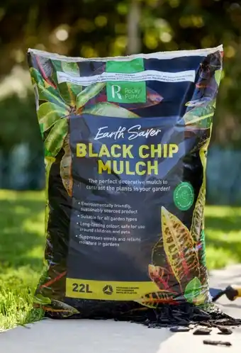 Coles Rocky Point, Earth Saver Black Chip Mulch 22L offer
