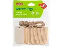 Officeworks Kadink Wooden Tags with Twine 20 Pack offer