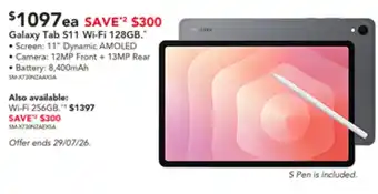 Harvey Norman Galaxy Tab S11 offer