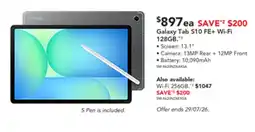 Harvey Norman Galaxy Tab S10 FE+ Wi-Fi offer