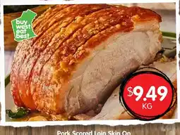Spudshed Pork Scored Loin Skin On offer