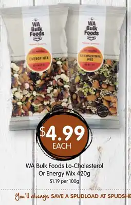Spudshed WA Bulk Foods Lo-Cholesterol Or Energy Mix offer
