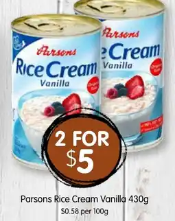 Spudshed Parsons Rice Cream Vanilla offer