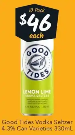 Ritchies Good Tides Vodka Seltzer offer