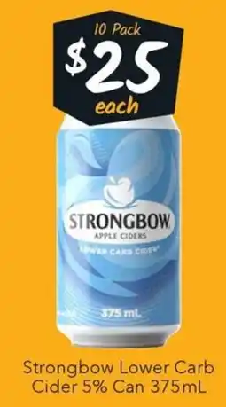 Ritchies Strongbow Lower Carb Cider offer