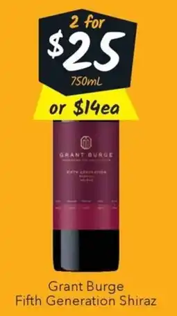 Ritchies Grant Burge Fifth Generation Shiraz offer