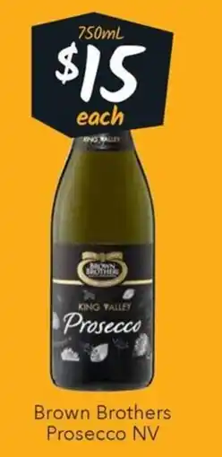 Ritchies Brown Brothers Prosecco NV offer
