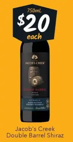 Ritchies Jacob's Creek Double Barrel Shiraz offer