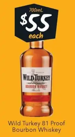 Ritchies Wild Turkey 81 Proof Bourbon Whiskey offer
