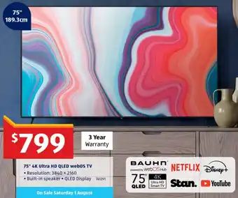 75" 4K Ultra HD QLED webOS TV