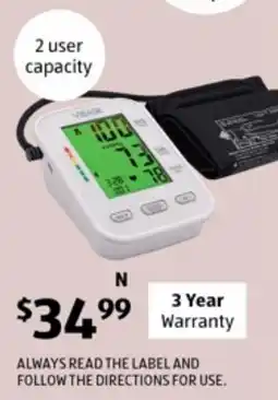 ALDI VSAOK Blood Pressure Monitor offer