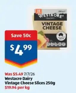 ALDI Westacre Dairy Vintage Cheese Slices offer