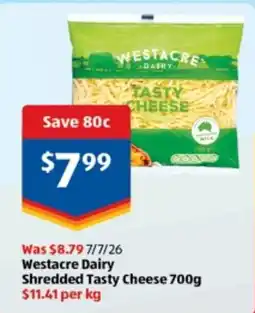 ALDI Westacre Dairy Shredded Tasty Cheese offer