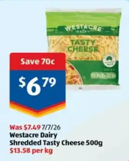 ALDI Westacre Dairy Shredded Tasty Cheese offer