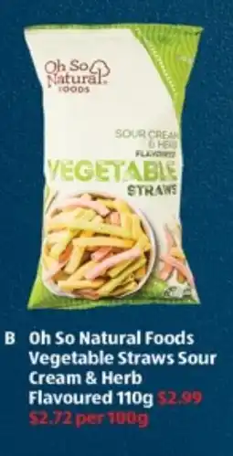 ALDI Oh So Natural Foods Vegetable Straws Sour Cream & Herb offer
