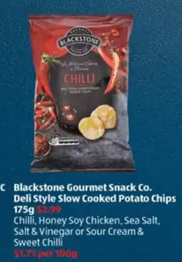 ALDI Blackstone Gourmet Snack Co. Deli Style Slow Cooked Potato Chips offer