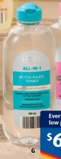 ALDI Lacura Witch Hazel Toner offer