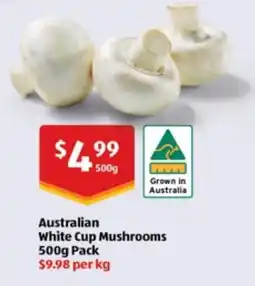 ALDI Australian White Cup Mushrooms offer