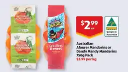 ALDI Australian Afourer Mandarins or Dandy Mandy Mandarins offer