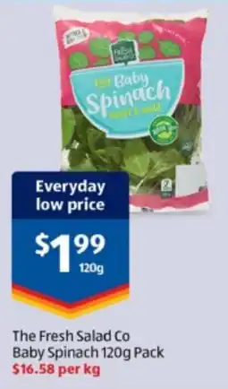 ALDI The Fresh Salad Co Baby Spinach offer