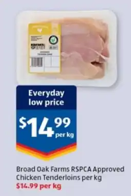 ALDI Broad Oak Farms RSPCA Approved Chicken Tenderloins offer