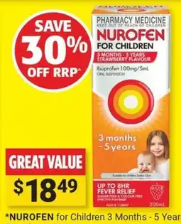 Cincotta Chemist Nurofen for Children offer