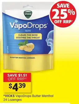 Cincotta Chemist VICKS VapoDrops Butter Menthol offer