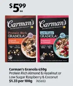 ALDI Carman's Granola offer