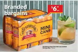 ALDI Bundaberg Ginger Beer Mini Cans offer