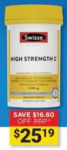 Cincotta Chemist Swisse High Strength C offer