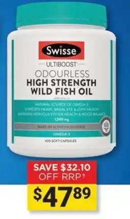 Cincotta Chemist Swisse Odourless High Strength Wild Fish Oil offer