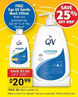 Cincotta Chemist Ego QV Skin Lotion offer