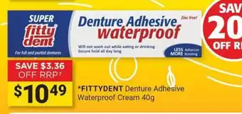 Fittydent Denture Adhesive Waterproof Cream