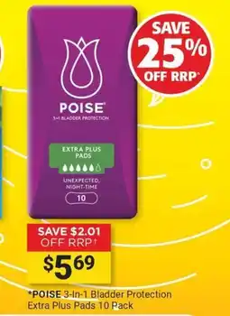 Cincotta Chemist Poise 3-In-1 Bladder Protection Extra Plus Pads offer