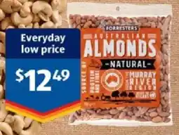 ALDI Forresters Australian Almonds Natural offer